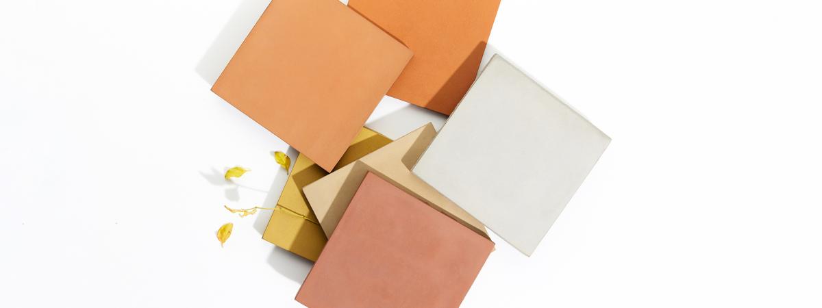 6 tiles of colori coloured concrete