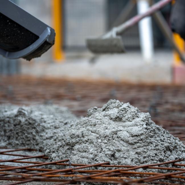 Concrete on formwork