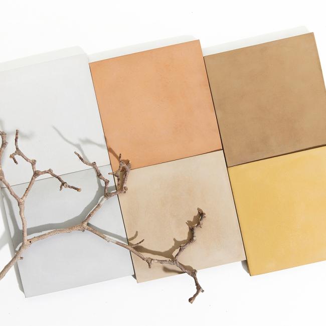 6 tiles of colori coloured concrete