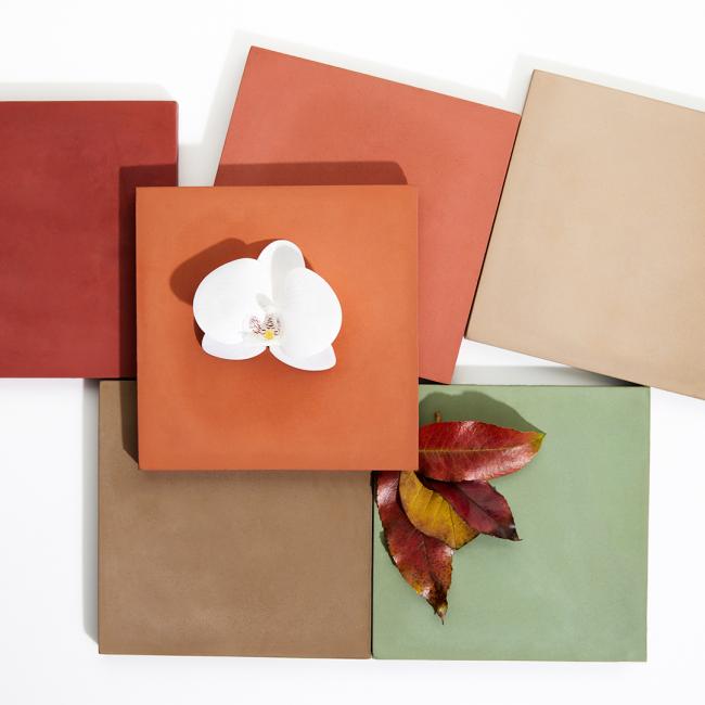 6 tiles of colori coloured concrete