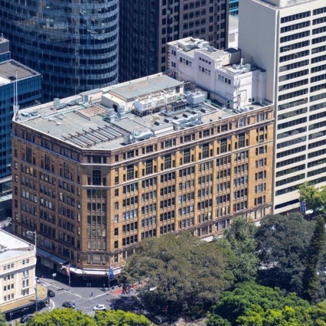 aerial view of historic david jones building
