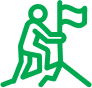 Icon of a person placing a flag atop a summit