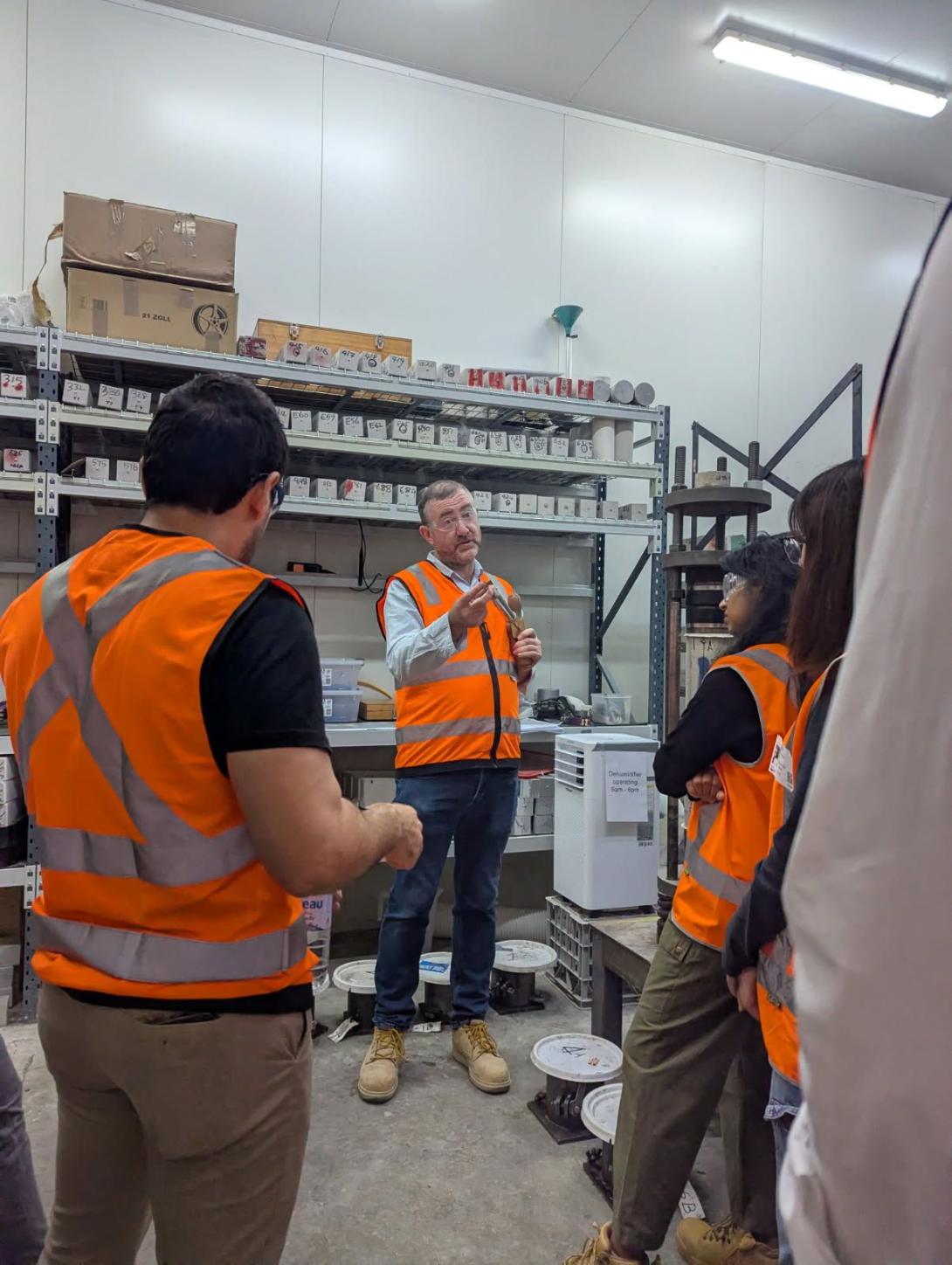 Material Technical Services lab - Australian Institute of Quantity Surveyors visit 