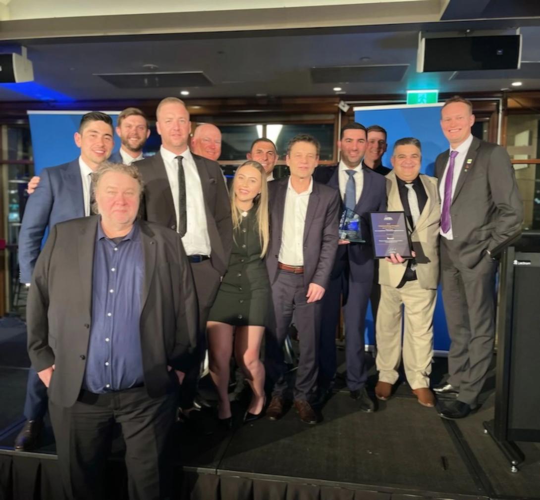 Asphalt team accepts 2025 AfPA award for Western Sydney Airport best project over $10m