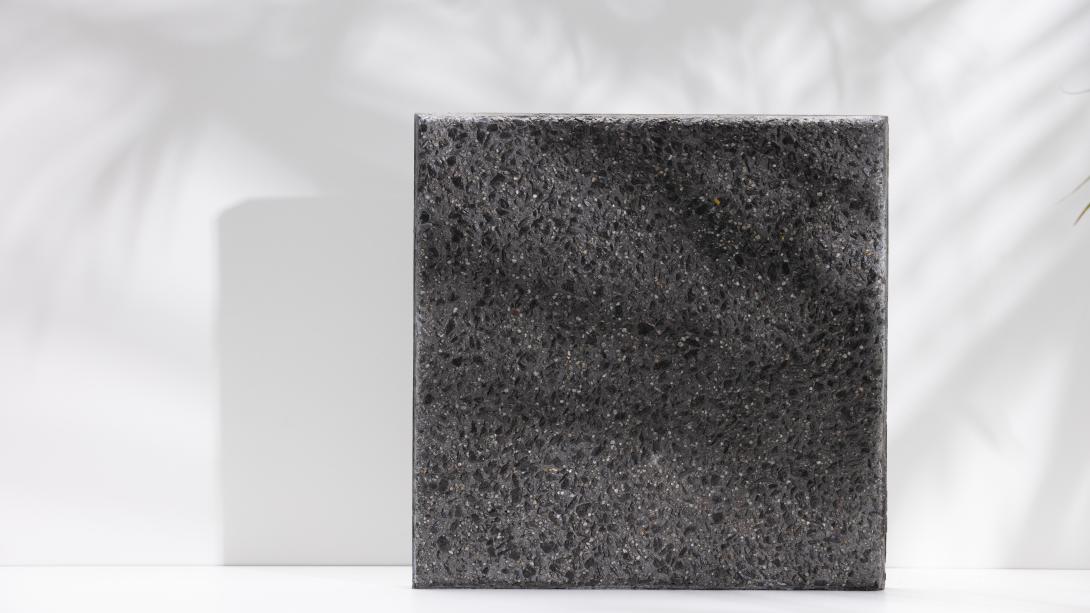 Boral exposed aggregate concrete in shade Carbon Sky with shadows