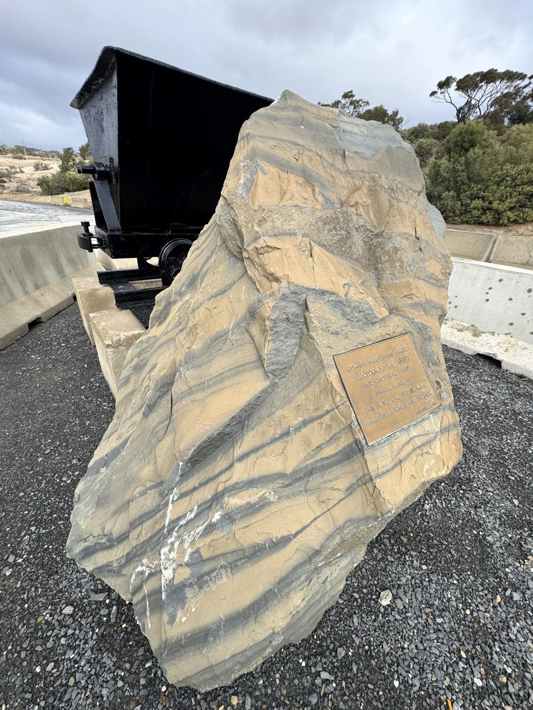 Linwood Quarry has restored and placed one of the original cable car carts at the site’s weighbridge