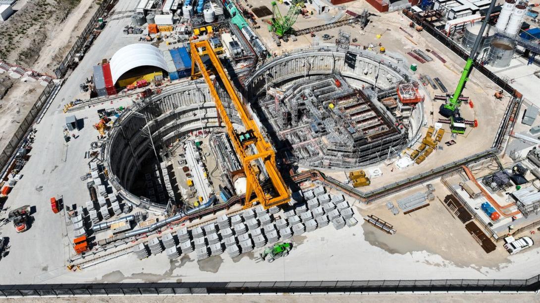 Aerial view of pre-cast concrete plant