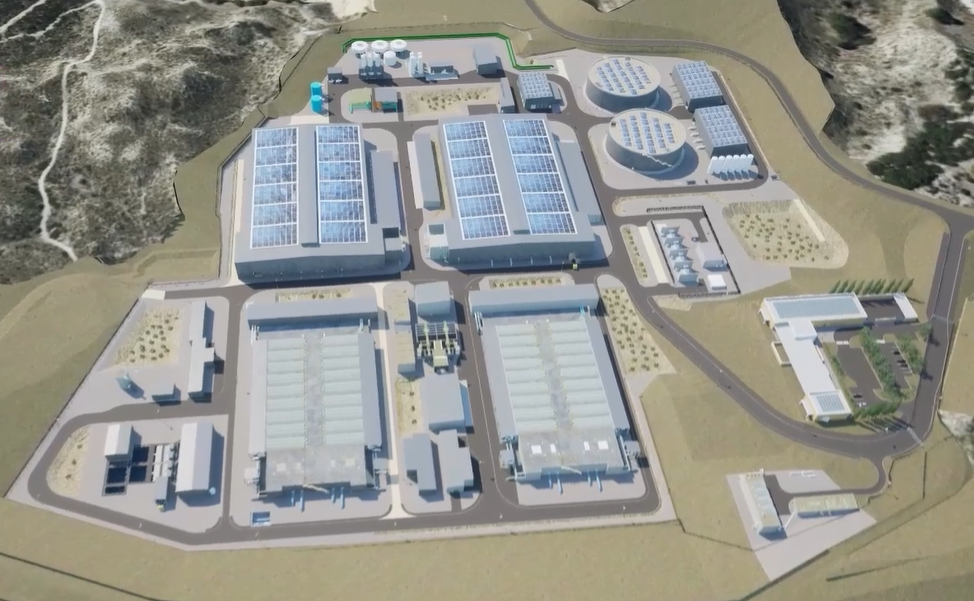 Artist impression of Alkimos Desalination Plant from air